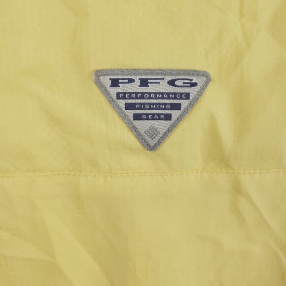 Columbia PFG Omni-Shade Shirt Men XL Yellow Vented Fishing Button-Down - Picture 9 of 14